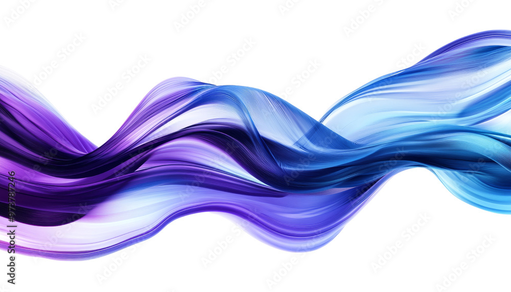 Poster blue purple smoke wave movement 3d abstract gradient motion render isolated on transparent backgroun