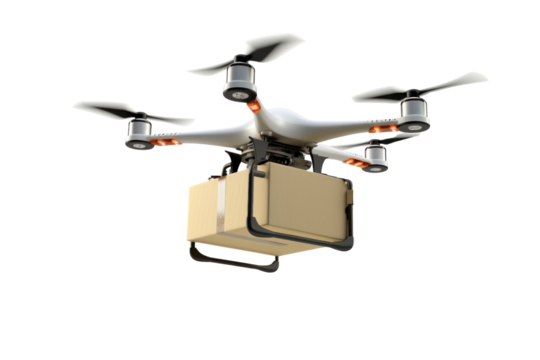 Drone used for practical use, isolated on white background.