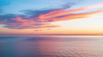 Fototapeta premium Scenic view of sea against sky during sunset. made with generative Ai 