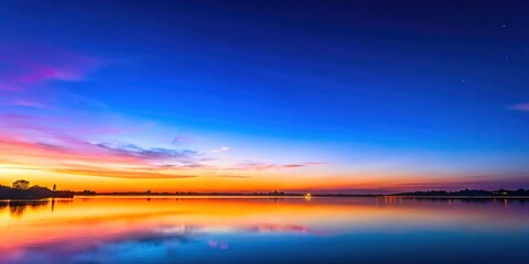 Fototapeta premium Colorful clear sky at twilight before sunrise, twilight, morning, clear sky, sunrise, colorful, no clouds, tranquil