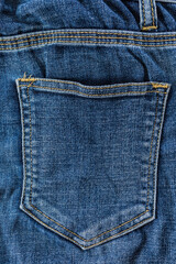 Fototapeta premium blue jeans pocket with label