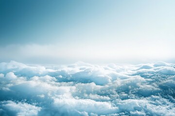 Fototapeta premium Snow covered landscape with blue sky on sunny day