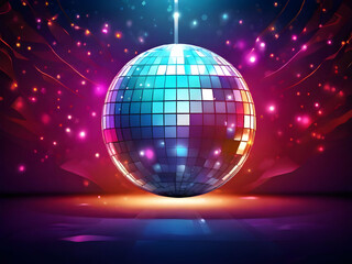 Obraz premium disco ball with lights ,Ai generated 