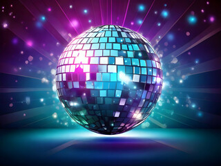 disco ball with disco lights,Ai generated 
