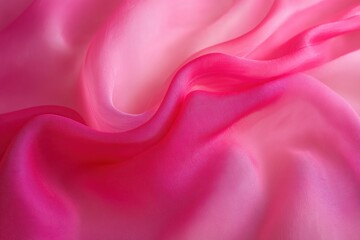 Pink silk fabric flowing creating abstract background