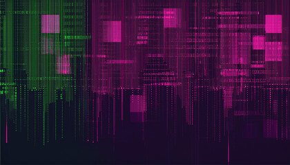 Obraz premium 緑とピンクのスタイリッシュなサイバーイメージ背景
