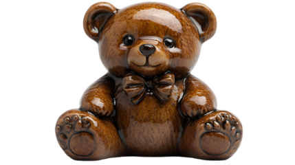 a brown bear with a bow tie. 
