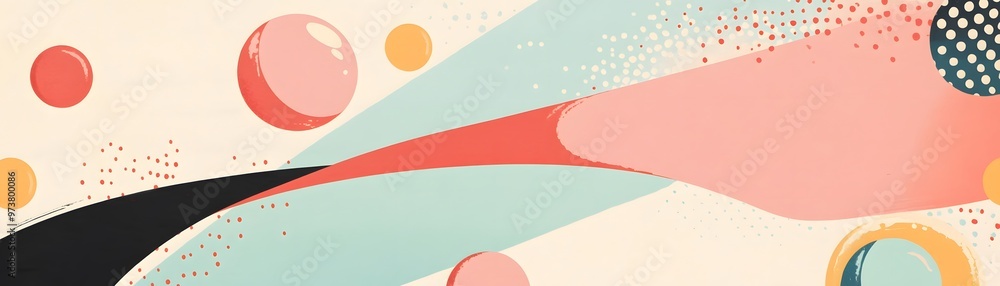 Poster colorful abstract background featuring circles and dynamic lines, perfect for modern design projects