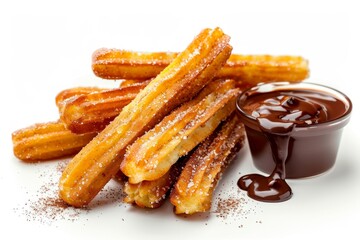 Cinnamon churros with chocolate dipping sauce