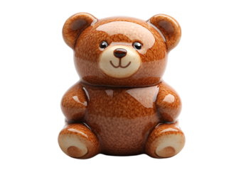 a small brown bear shaped object. 