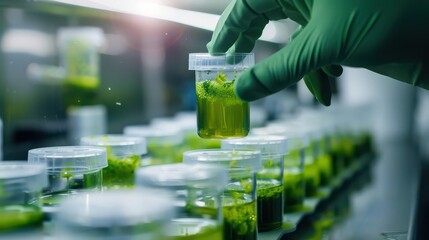 Algae farm scientists conducting experiments to harness the nutritional benefits of algae for human consumption