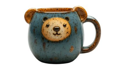a mug with a bear face. 