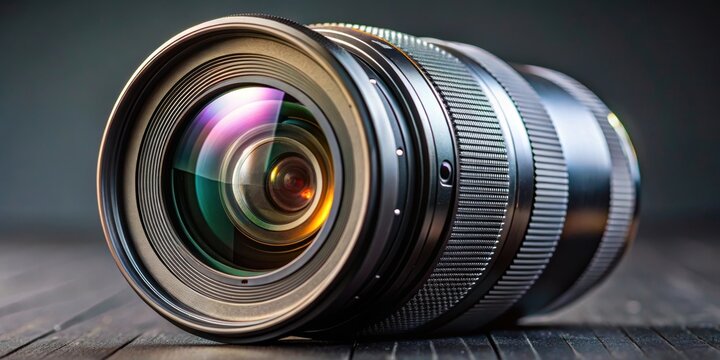 Close up of a DSLR telephoto zoom lens with focus ring measure, photography, close up, telephoto, zoom