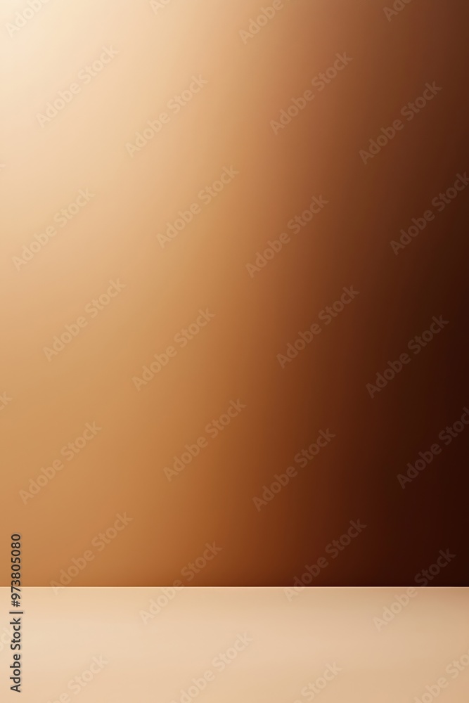 Poster empty studio background displaying smooth gradient from brown to beige