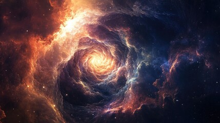 Obraz premium Cosmic Nebula: A Spiral of Gas and Dust in Space