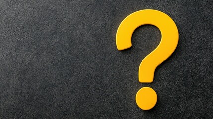 Yellow Question Mark on Black Background