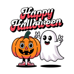 Happy Halloween cartoon celebration poster