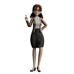 Fototapeta premium Male Teacher Character. A female teacher stands while showing a 