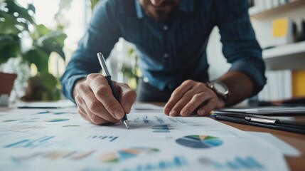 Entrepreneur brainstorming with sketches of debt elimination and investment growth, financial planning, strategies for debt and investment