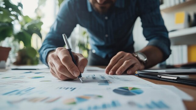 Entrepreneur brainstorming with sketches of debt elimination and investment growth, financial planning, strategies for debt and investment