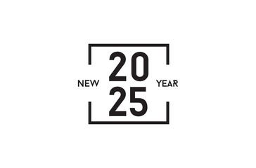 Obraz premium 2025 happy new year logo design template vector illustration, Holiday Greeting Card for 2025 year