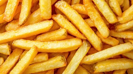 Crispy Golden French Fries Close Up Texture Background