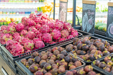 Tropical Fruits Display at Market