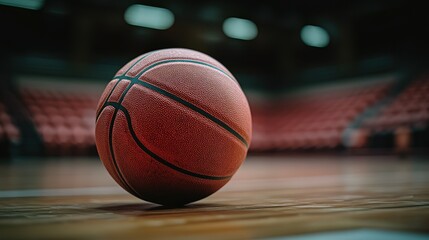 Naklejka premium Basketball on Court.