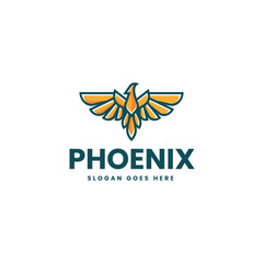 Vector Logo Illustration Phoenix Simple Mascot Style