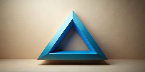 A striking blue triangle stands out against a serene backdrop, its bold geometry and brilliant hue radiating energy