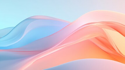 Obraz premium Abstract Flowing Waves - Smooth Pastel Colors, Soft & Gentle
