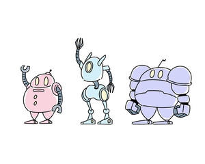 手描きのロボットイラスト