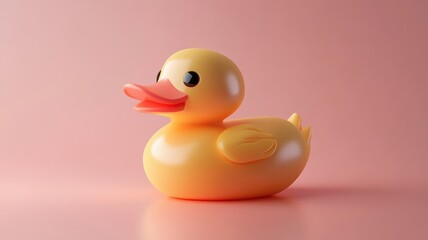 Duck rendered in Morphism style, showcasing smooth gradients and blended colors that enhance its rounded features and natural grace.