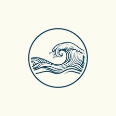 wave logo vector
