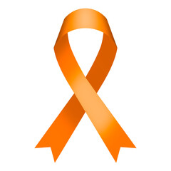 Orange ribbon or leukemia cancer awareness day