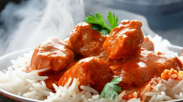 Steaming Aromatic Butter Chicken