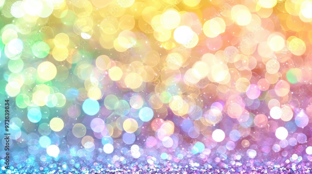 Poster abstract bokeh background with glitter colorful lights sparkle effect