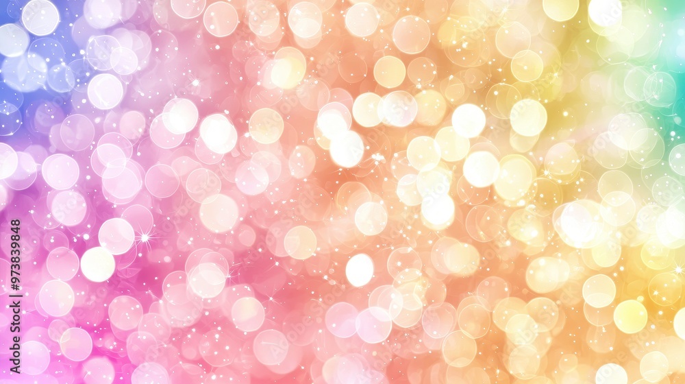 Poster abstract pastel bokeh background with light circles and sparkle effect