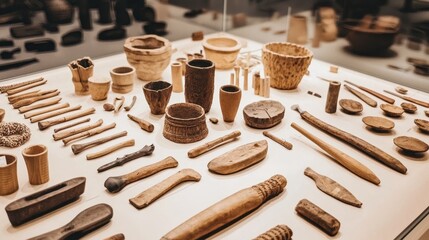 Ancient Stone Age Tools and Artifacts on Display