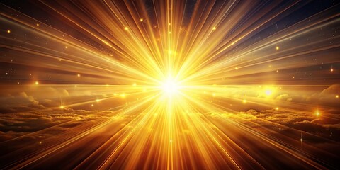 Golden rays radiate from a central source, warming the surroundings with a comforting glow that seeps into every