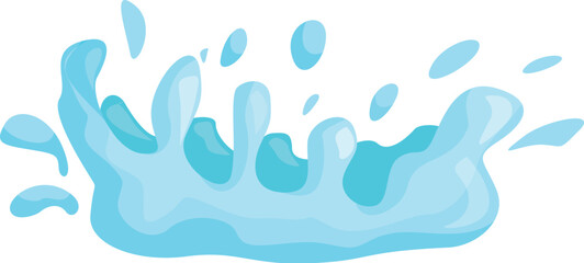 This cartoon water splash is making a crown shape with its aqua blue liquid