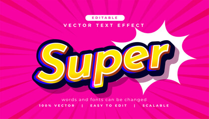 text effect super lettering in modern style