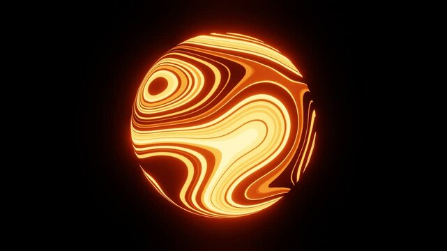 3D Abstract wavy lines glowing background. Abstract liquid pattern modern background, Voronoi texture seamless loop