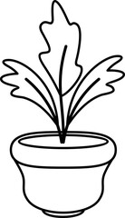 Potted Plant Outline