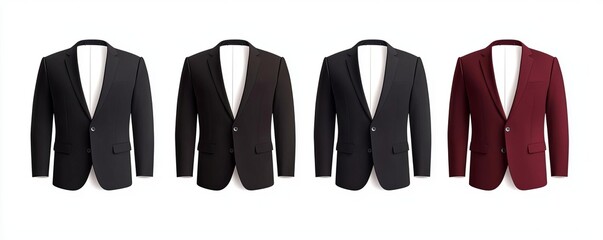 A collection of stylish blazers in various colors, perfect for formal occasions and enhancing any wardrobe.