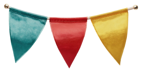 Triangular Flags Decor Isolated on Transparent Background