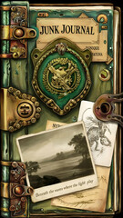 Obraz premium Vintage junk journal, brass