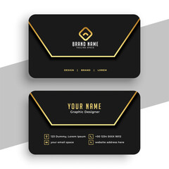 dark black professional visiting card template design