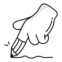 Hand sketching with pencil, doodle icon 

