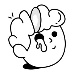 Hand drawn icon showing a person with bleeding eye  